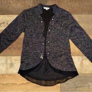 Maurice’s Women’s Size XSmall Heather Charcoal Gray Peplum Cardigan Shacket.